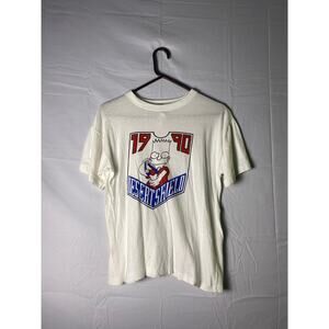 Vintage 1990s Gulf War Bart Simpson Desert Shield White T-shirt Women's Medium